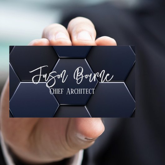 Carte De Visite Style moderne Bleu Blanc, Code QR professionnel