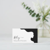 Carte De Visite Style moderne coiffeur noir et blanc (Debout devant)