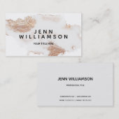 Carte De Visite Style moderne d'aquarelle grise en cristal rose (Devant / Derrière)