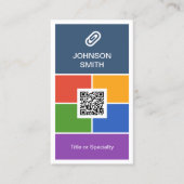 Carte De Visite Style moderne de métro plat Creative avec code QR (Devant)