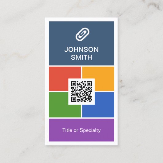 Carte De Visite Style moderne de métro plat Creative avec code QR (Devant)