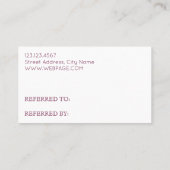 Carte De Visite Style moderne élégant écarlate violet référence (Dos)