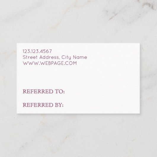 Carte De Visite Style moderne élégant écarlate violet référence (Dos)