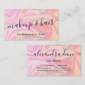 Carte De Visite Style moderne élégant, maquillage holographique et (Devant / Derrière)