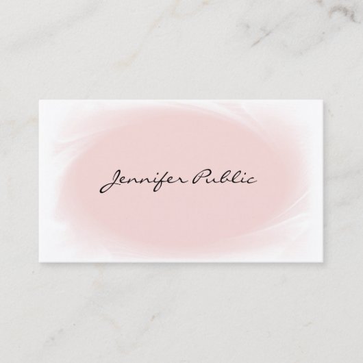 Carte De Visite Style moderne Elégant Script à main Police Texte B (Devant)