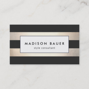 Carte De Visite Style moderne Gold Black Stripes