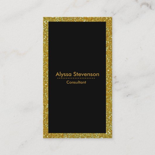 Carte De Visite Style moderne Gras Or et Noir rayé (Devant)