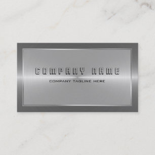 Carte De Visite Style moderne gris argenté en acier inoxydable