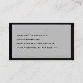 Carte De Visite Style moderne gris noir Monogramme rouge professio (Dos)