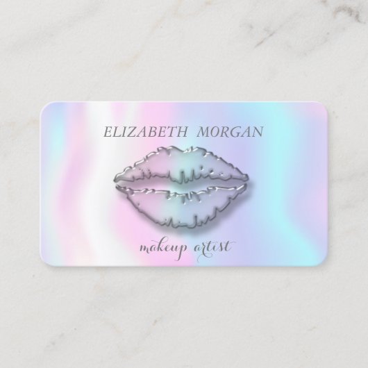 Carte De Visite Style moderne, Holographie, Artiste de maquillage, (Devant)
