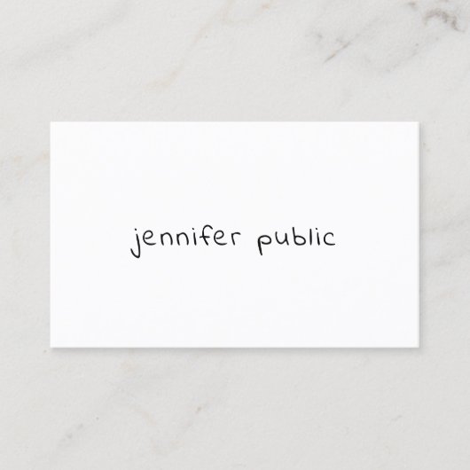 Carte De Visite Style moderne manuscrit Texte simple Modèle (Devant)