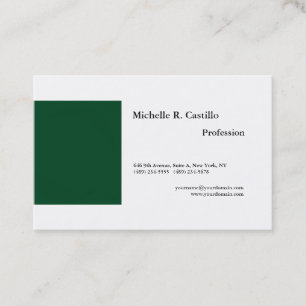 Carte De Visite Style moderne minimaliste minimaliste blanc vert f