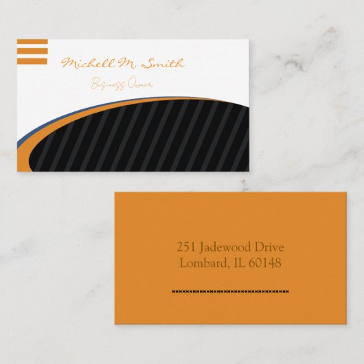 Carte De Visite Style moderne noir (Devant / Derrière)