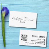 Carte De Visite Style moderne noir blanc, code QR professionnel