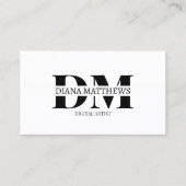 Carte De Visite Style moderne noir blanc, photo professionnelle (Devant)