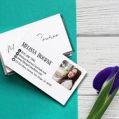 Carte De Visite Style moderne noir blanc, photo professionnelle