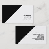 Carte De Visite Style moderne noir blanc sophistiqué tendance (Devant / Derrière)