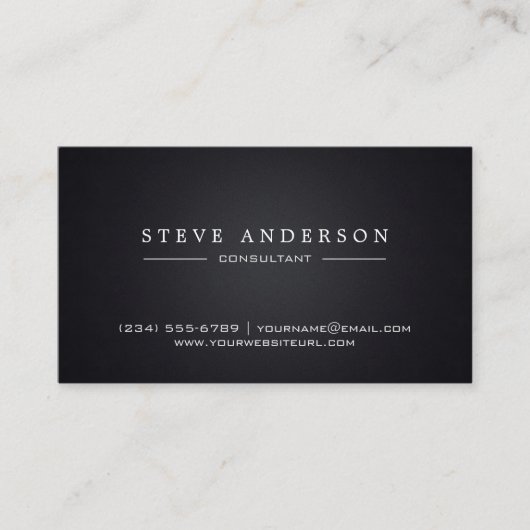 Carte De Visite Style moderne Noir clair professionnel (Devant)