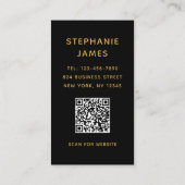 Carte De Visite Style moderne photo de script QR Code Photographie (Dos)