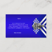 Carte De Visite Style moderne Royal Blue Silver Stripe Hinge (Dos)