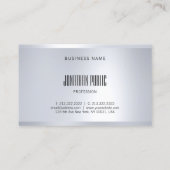 Carte De Visite Style moderne Silver Look Glamor élégant Plain (Dos)