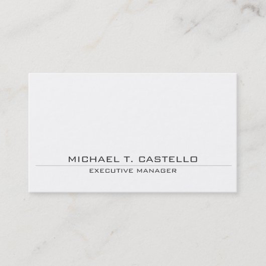 Carte De Visite Style moderne simple blanc professionnel (Devant)