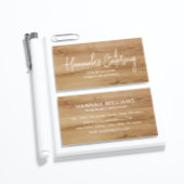 Carte De Visite Style Moderne Simple Bois Élégant Script Restaurat