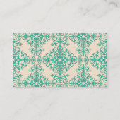 Carte De Visite Style Motif vert et blanc cassé (Dos)