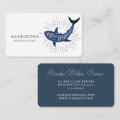 Carte De Visite Style Nautique vintage Bleu (Devant / Derrière)