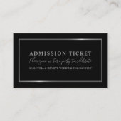 Carte De Visite Style noir & argent, billet d'entrée (Devant)