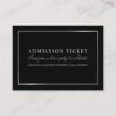 Carte De Visite Style noir & argent, billet d'entrée (Devant)