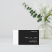 Carte De Visite Style noir blanc moderne professionnel propre (Debout devant)