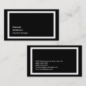 Carte De Visite Style noir blanc professionnel moderne (Devant / Derrière)