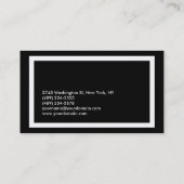 Carte De Visite Style noir blanc professionnel moderne (Dos)