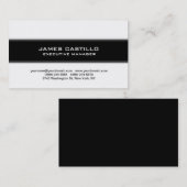 Carte De Visite Style noir blanc rayé moderne professionnel (Devant / Derrière)