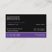 Carte De Visite Style noir blanc violet simple et professionnel (Dos)