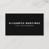 Carte De Visite Style noir et blanc moderne avant et arrière (Devant)