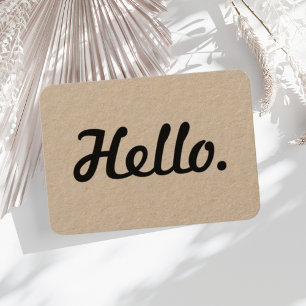 Carte De Visite Style noir Hello Script Clean Rustic Craft