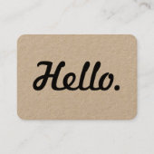 Carte De Visite Style noir Hello Script Clean Rustic Craft (Devant)
