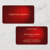 Carte De Visite Style Noir Rouge Damas Luxe Charme arrondi (Devant / Derrière)