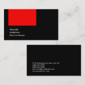 Carte De Visite Style noir rouge professionnel moderne (Devant / Derrière)