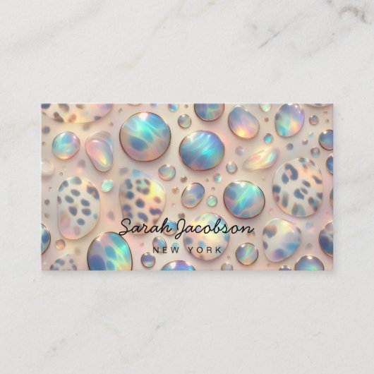 Carte De Visite Style Opale Iridescent Luxe (Devant)
