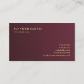 Carte De Visite Style Or Look Texte Premium Épais Luxueux (Dos)