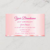 Carte De Visite Style Pastel Rose Glamour Professionnel Simple (Dos)