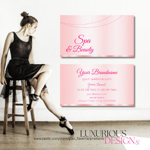 Carte De Visite Style Pastel Rose Glamour Professionnel Simple
