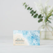 Carte De Visite Style plage Turtasses blanches Scan QR Code (Debout devant)