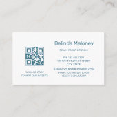 Carte De Visite Style plage Turtasses blanches Scan QR Code (Dos)