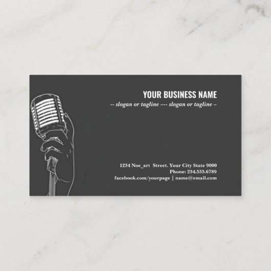 Carte De Visite Style plat karaoké (Dos)
