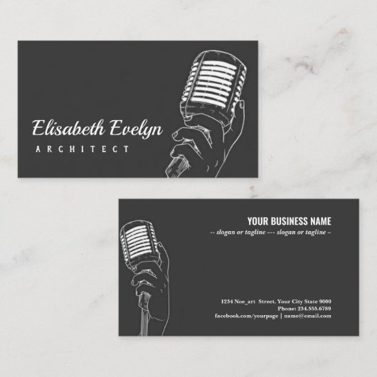 Carte De Visite Style plat karaoké (Devant / Derrière)