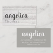 Carte De Visite Style professionnel Cursif / Texture grise (Devant / Derrière)